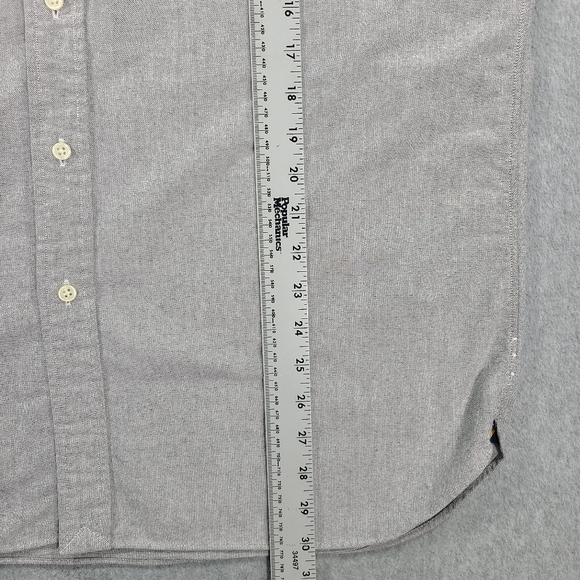Ralph Lauren Mens Large Button Down Shirt LS Gray Flesh Pony - Picture 9 of 14